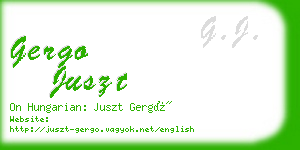 gergo juszt business card